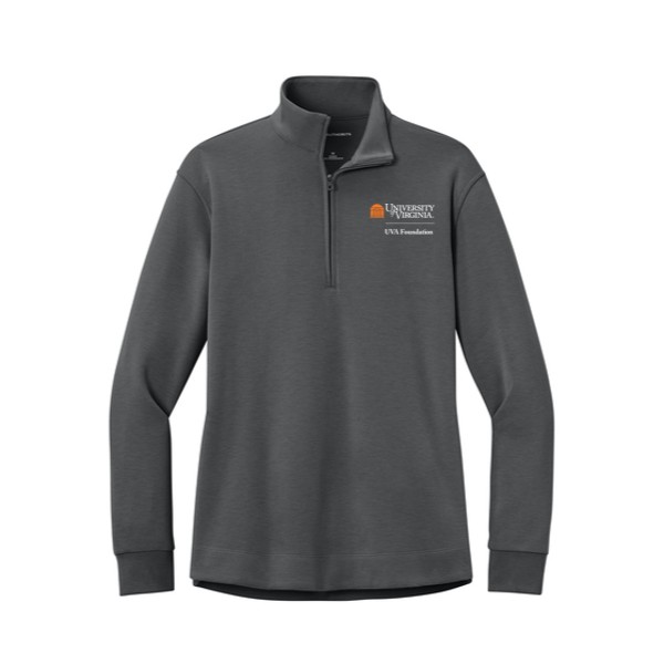 PA Signature Double Pique Grey Womens 1/4 Zip Pullover